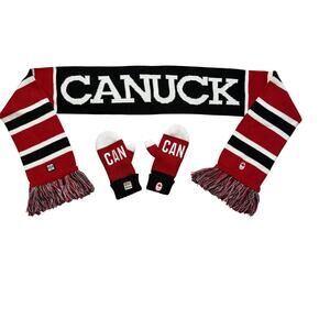 Hudson's Bay Co CANUCK Olympic Scarf & Fleece Lined Mitten Set